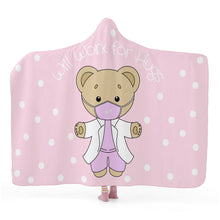 Load image into Gallery viewer, Pink w/Dots Will Work for Hugs Hooded Blanket