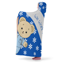 Load image into Gallery viewer, Dr. and Nurse Blu w/Stars Will Work for Hugs Hooded Blanket