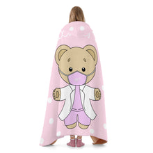 Load image into Gallery viewer, Pink w/Dots Will Work for Hugs Hooded Blanket