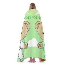 Load image into Gallery viewer, Dr. and Nurse Grn Clouds Will Work for Hugs Hooded Blanket